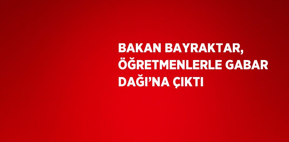 BAKAN BAYRAKTAR, ÖĞRETMENLERLE GABAR DAĞI’NA ÇIKTI