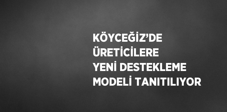 KÖYCEĞİZ’DE ÜRETİCİLERE YENİ DESTEKLEME MODELİ TANITILIYOR