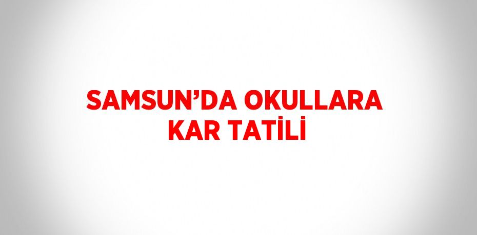 SAMSUN’DA OKULLARA KAR TATİLİ