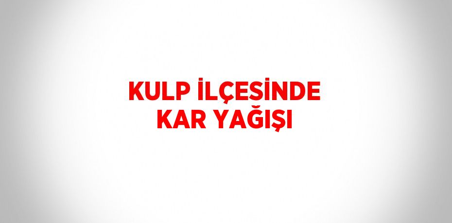 KULP İLÇESİNDE KAR YAĞIŞI