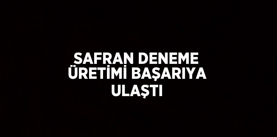 SAFRAN DENEME ÜRETİMİ BAŞARIYA ULAŞTI