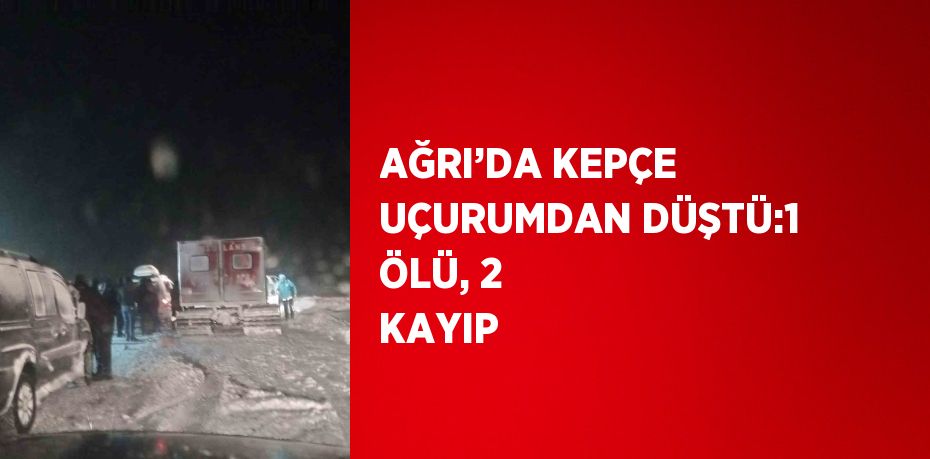 AĞRI’DA KEPÇE UÇURUMDAN DÜŞTÜ:1 ÖLÜ, 2 KAYIP