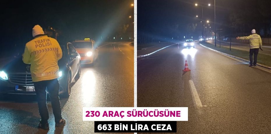 230 ARAÇ SÜRÜCÜSÜNE  663 BİN LİRA CEZA