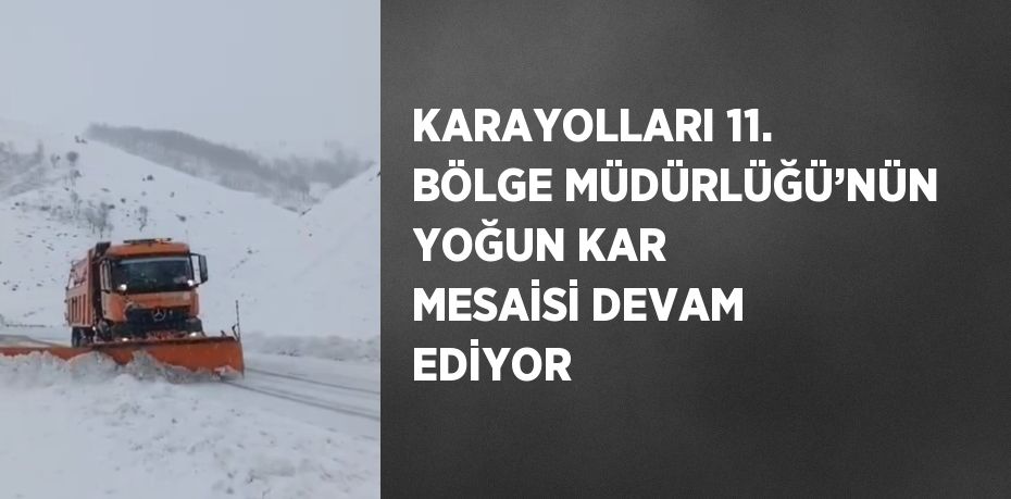 KARAYOLLARI 11. BÖLGE MÜDÜRLÜĞÜ’NÜN YOĞUN KAR MESAİSİ DEVAM EDİYOR