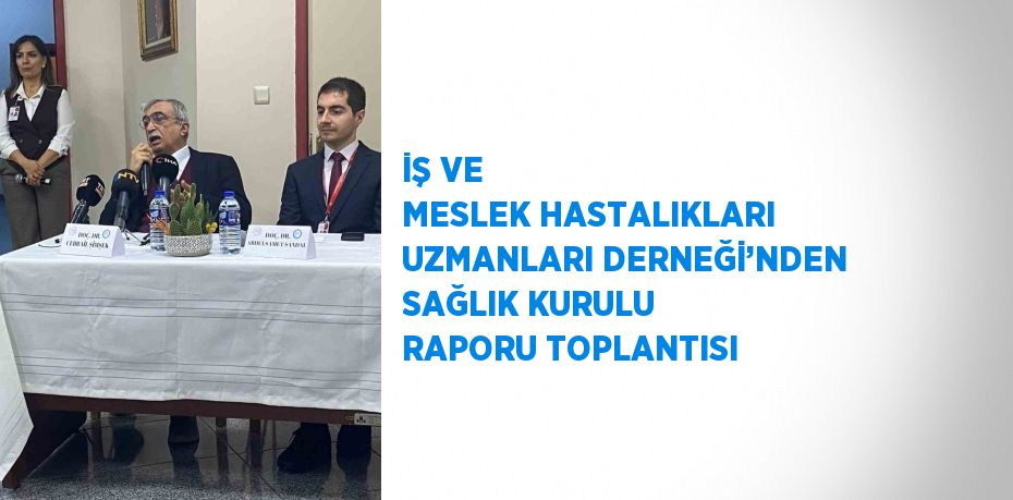 İŞ VE MESLEK HASTALIKLARI UZMANLARI DERNEĞİ’NDEN SAĞLIK KURULU RAPORU TOPLANTISI