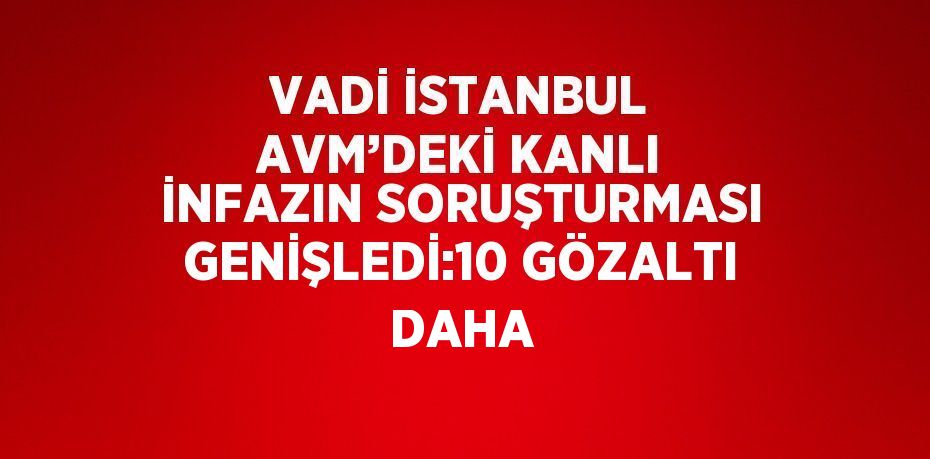 VADİ İSTANBUL AVM’DEKİ KANLI İNFAZIN SORUŞTURMASI GENİŞLEDİ:10 GÖZALTI DAHA