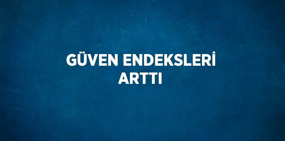 GÜVEN ENDEKSLERİ ARTTI