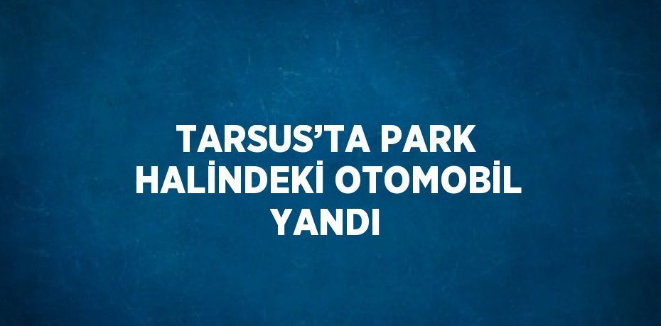 TARSUS’TA PARK HALİNDEKİ OTOMOBİL YANDI