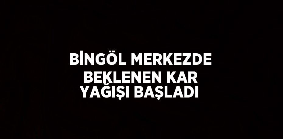 BİNGÖL MERKEZDE BEKLENEN KAR YAĞIŞI BAŞLADI