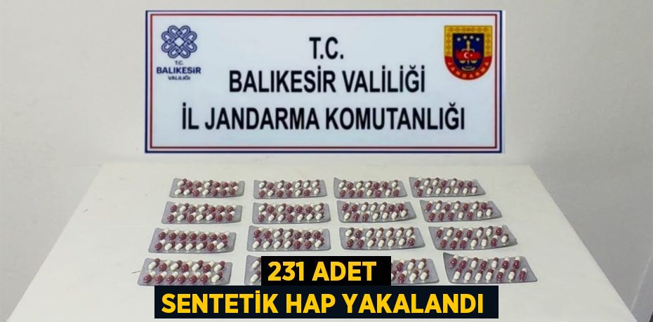 231 ADET SENTETİK HAP YAKALANDI