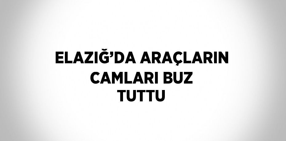 ELAZIĞ’DA ARAÇLARIN CAMLARI BUZ TUTTU