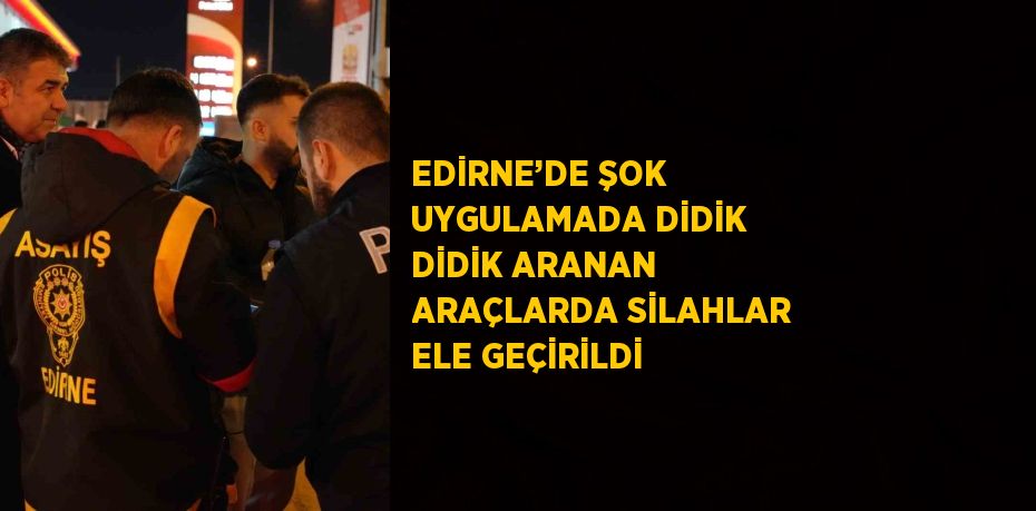 EDİRNE’DE ŞOK UYGULAMADA DİDİK DİDİK ARANAN ARAÇLARDA SİLAHLAR ELE GEÇİRİLDİ