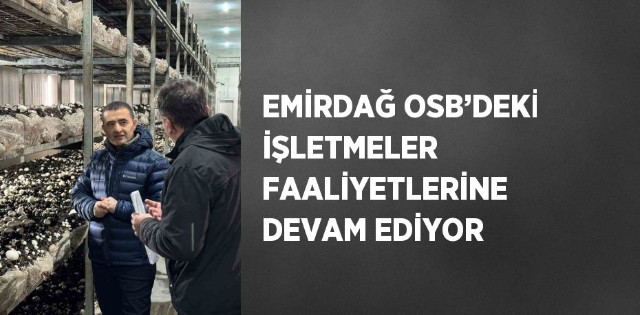 EMİRDAĞ OSB’DEKİ İŞLETMELER FAALİYETLERİNE DEVAM EDİYOR