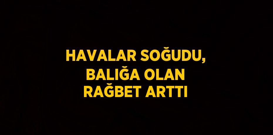 HAVALAR SOĞUDU, BALIĞA OLAN RAĞBET ARTTI