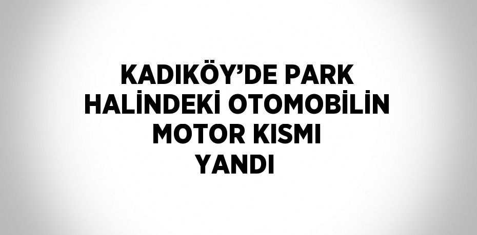 KADIKÖY’DE PARK HALİNDEKİ OTOMOBİLİN MOTOR KISMI YANDI