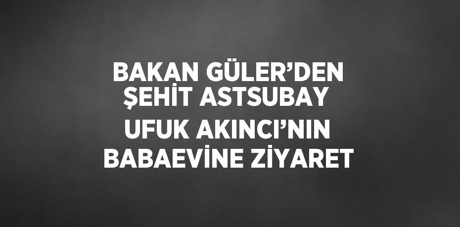 BAKAN GÜLER’DEN ŞEHİT ASTSUBAY UFUK AKINCI’NIN BABAEVİNE ZİYARET