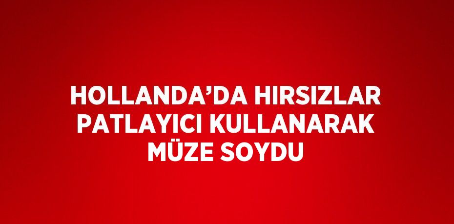 HOLLANDA’DA HIRSIZLAR PATLAYICI KULLANARAK MÜZE SOYDU