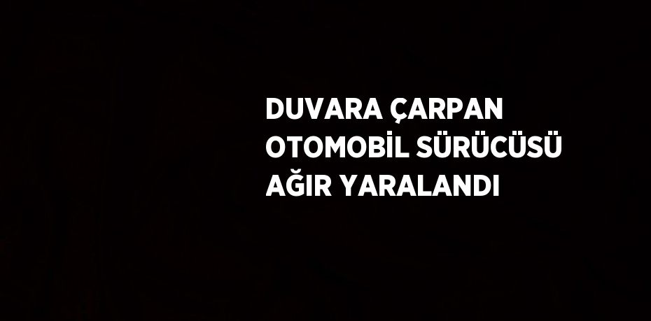 DUVARA ÇARPAN OTOMOBİL SÜRÜCÜSÜ AĞIR YARALANDI