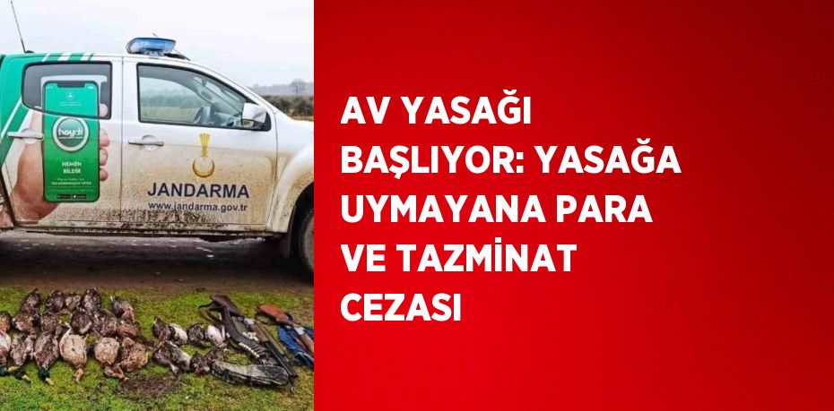 AV YASAĞI BAŞLIYOR: YASAĞA UYMAYANA PARA VE TAZMİNAT CEZASI