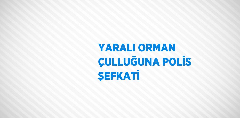YARALI ORMAN ÇULLUĞUNA POLİS ŞEFKATİ