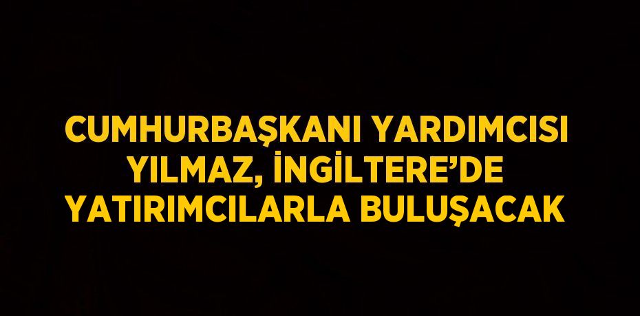 CUMHURBAŞKANI YARDIMCISI YILMAZ, İNGİLTERE’DE YATIRIMCILARLA BULUŞACAK