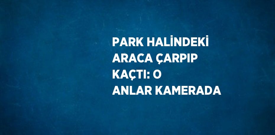 PARK HALİNDEKİ ARACA ÇARPIP KAÇTI: O ANLAR KAMERADA