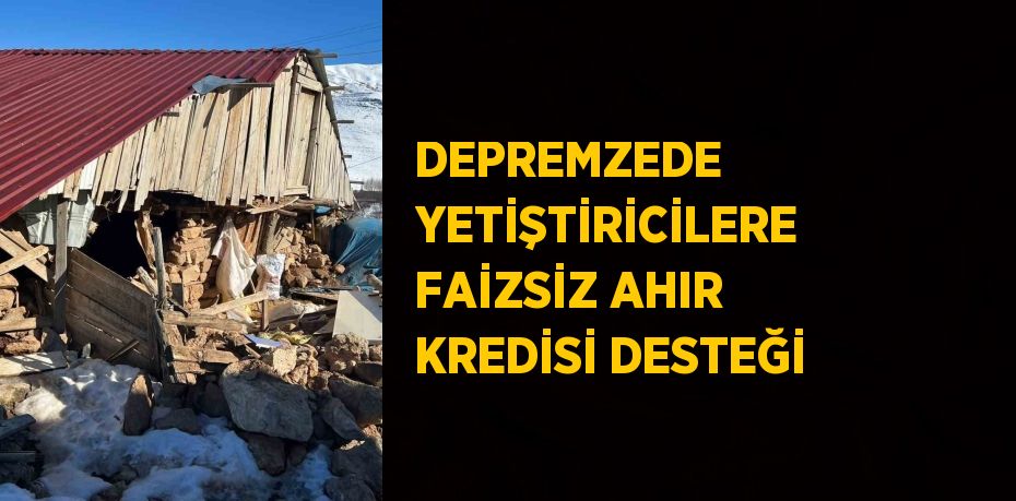 DEPREMZEDE YETİŞTİRİCİLERE FAİZSİZ AHIR KREDİSİ DESTEĞİ