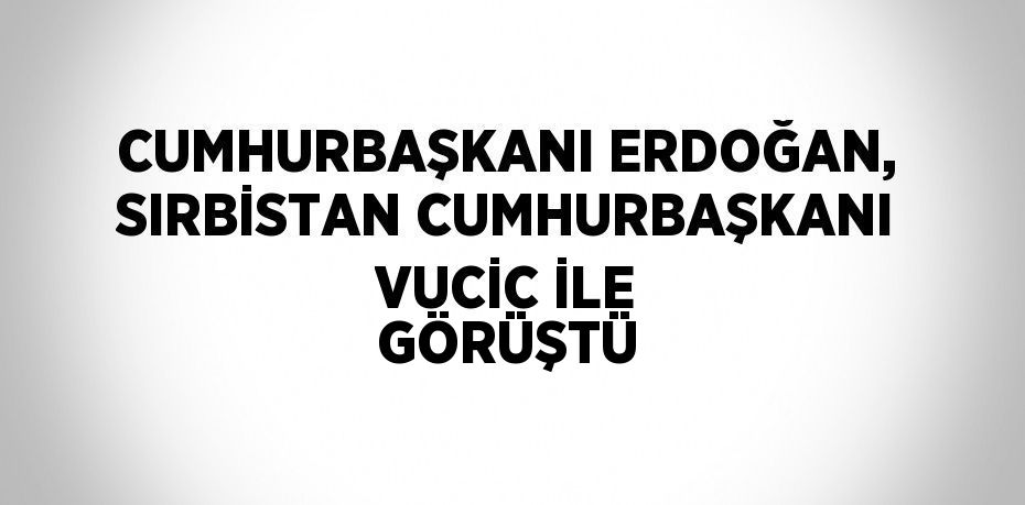 CUMHURBAŞKANI ERDOĞAN, SIRBİSTAN CUMHURBAŞKANI VUCİC İLE GÖRÜŞTÜ