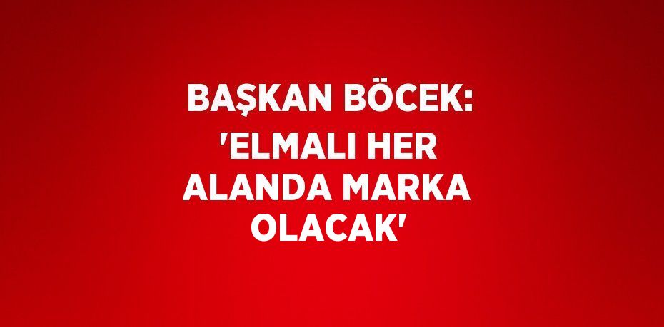 BAŞKAN BÖCEK: 'ELMALI HER ALANDA MARKA OLACAK'