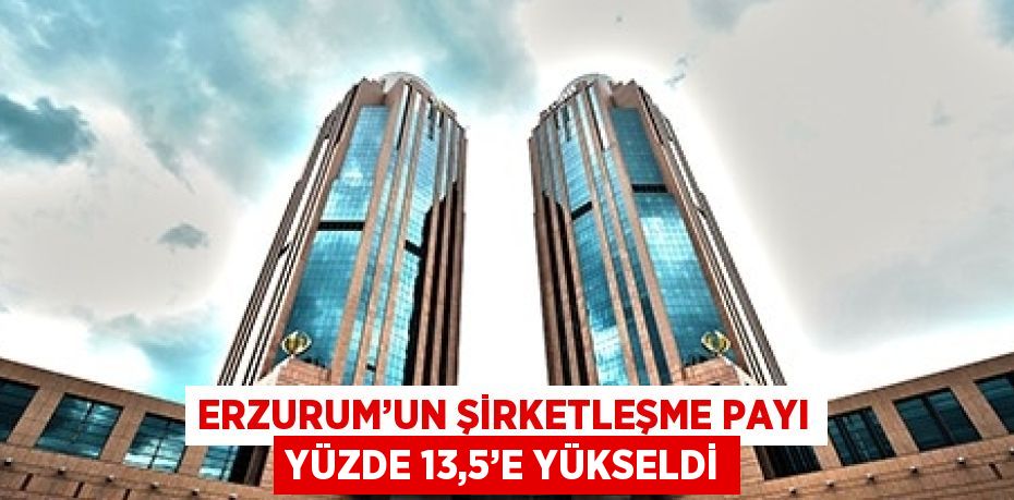 ERZURUM’UN ŞİRKETLEŞME PAYI YÜZDE 13,5’E YÜKSELDİ