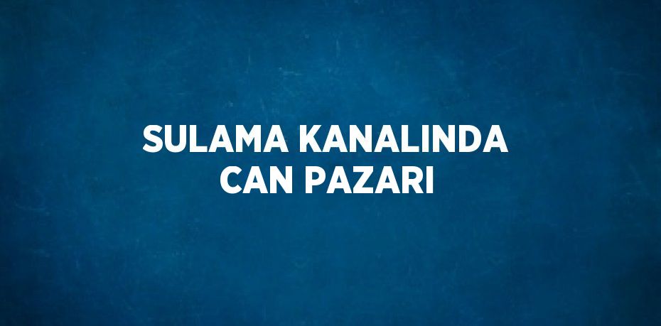 SULAMA KANALINDA CAN PAZARI
