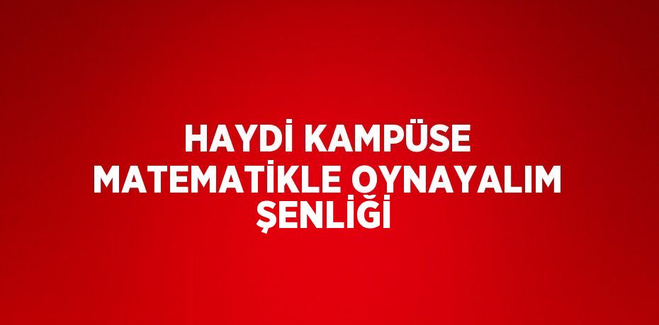 HAYDİ KAMPÜSE MATEMATİKLE OYNAYALIM ŞENLİĞİ