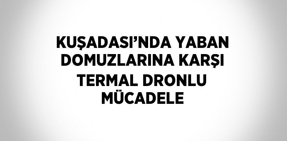 KUŞADASI’NDA YABAN DOMUZLARINA KARŞI TERMAL DRONLU MÜCADELE