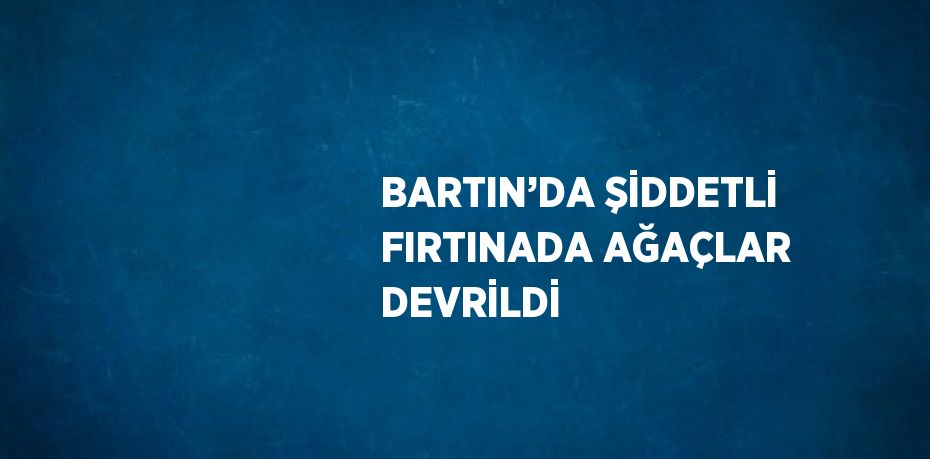 BARTIN’DA ŞİDDETLİ FIRTINADA AĞAÇLAR DEVRİLDİ