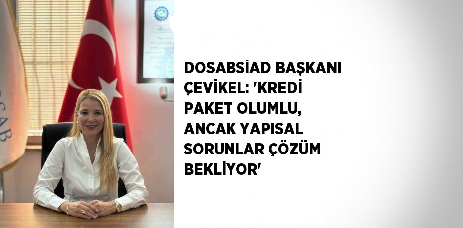 DOSABSİAD BAŞKANI ÇEVİKEL: 'KREDİ PAKET OLUMLU, ANCAK YAPISAL SORUNLAR ÇÖZÜM BEKLİYOR'