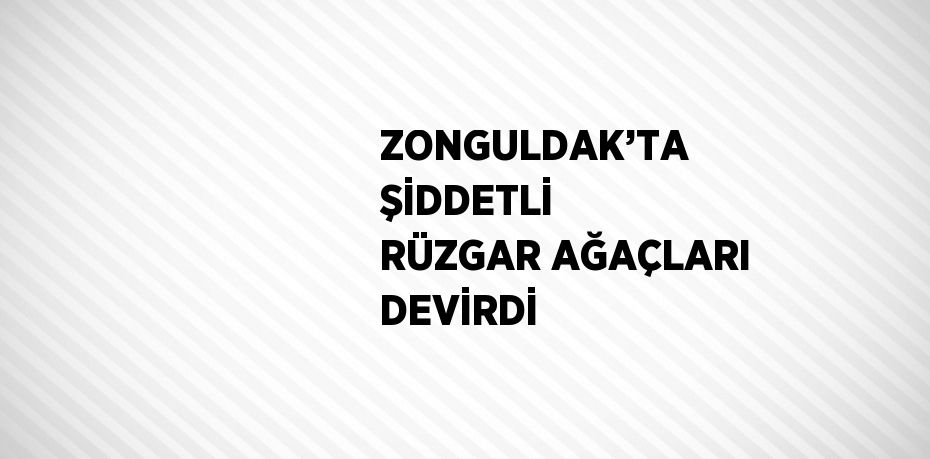 ZONGULDAK’TA ŞİDDETLİ RÜZGAR AĞAÇLARI DEVİRDİ