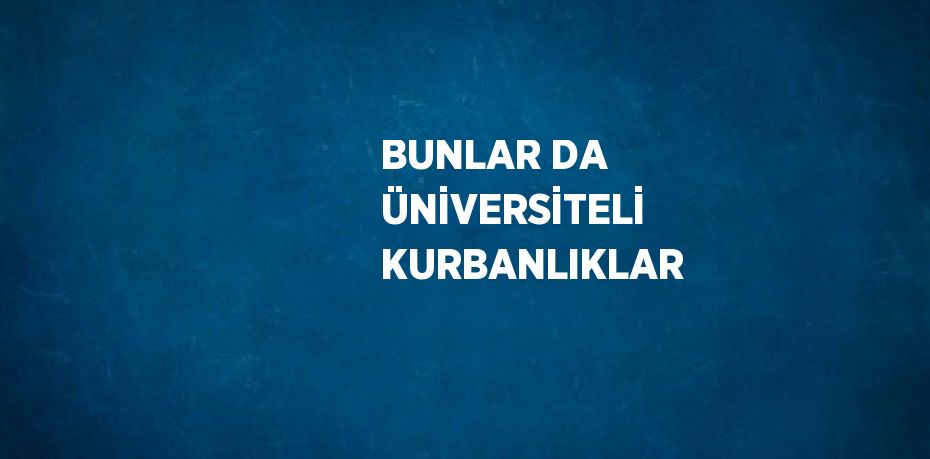 BUNLAR DA ÜNİVERSİTELİ KURBANLIKLAR