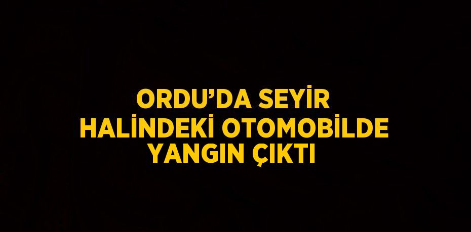 ORDU’DA SEYİR HALİNDEKİ OTOMOBİLDE YANGIN ÇIKTI