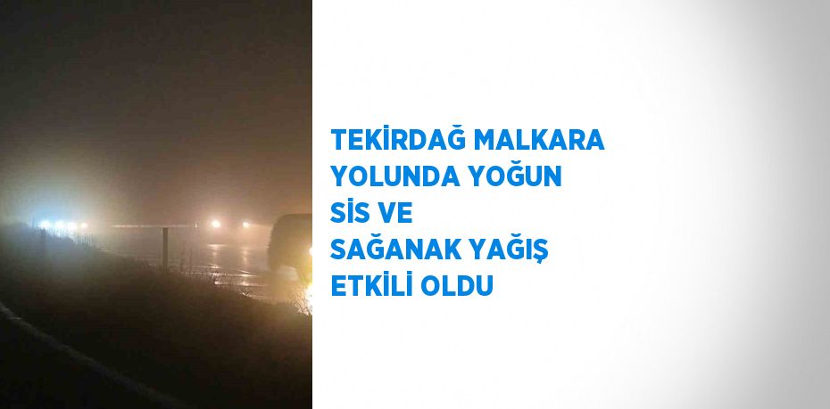 TEKİRDAĞ MALKARA YOLUNDA YOĞUN SİS VE SAĞANAK YAĞIŞ ETKİLİ OLDU