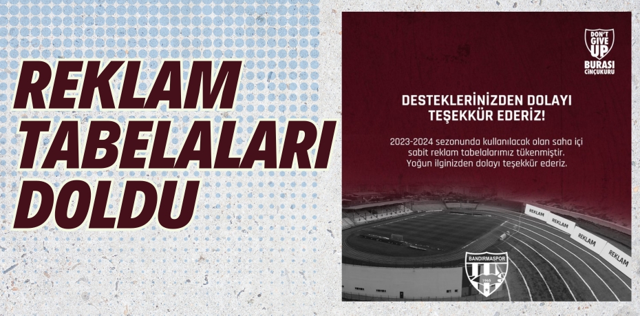 REKLAM TABELALARI DOLDU