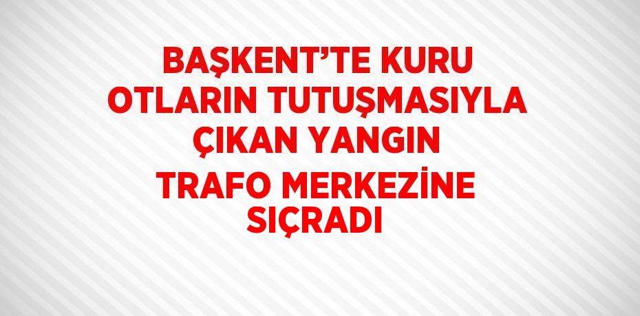 BAŞKENT’TE KURU OTLARIN TUTUŞMASIYLA ÇIKAN YANGIN TRAFO MERKEZİNE SIÇRADI