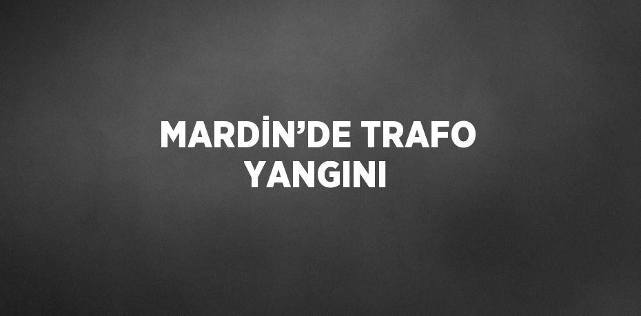 MARDİN’DE TRAFO YANGINI