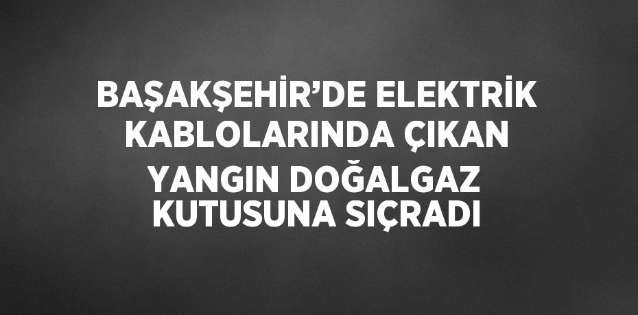 BAŞAKŞEHİR’DE ELEKTRİK KABLOLARINDA ÇIKAN YANGIN DOĞALGAZ KUTUSUNA SIÇRADI