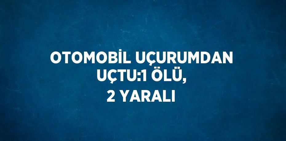 OTOMOBİL UÇURUMDAN UÇTU:1 ÖLÜ, 2 YARALI