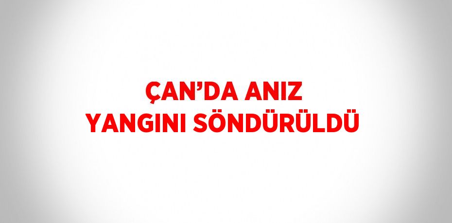 ÇAN’DA ANIZ YANGINI SÖNDÜRÜLDÜ