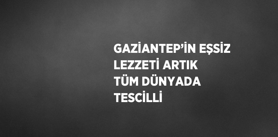 GAZİANTEP’İN EŞSİZ LEZZETİ ARTIK TÜM DÜNYADA TESCİLLİ