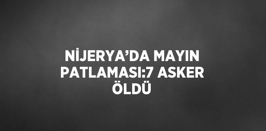 NİJERYA’DA MAYIN PATLAMASI:7 ASKER ÖLDÜ