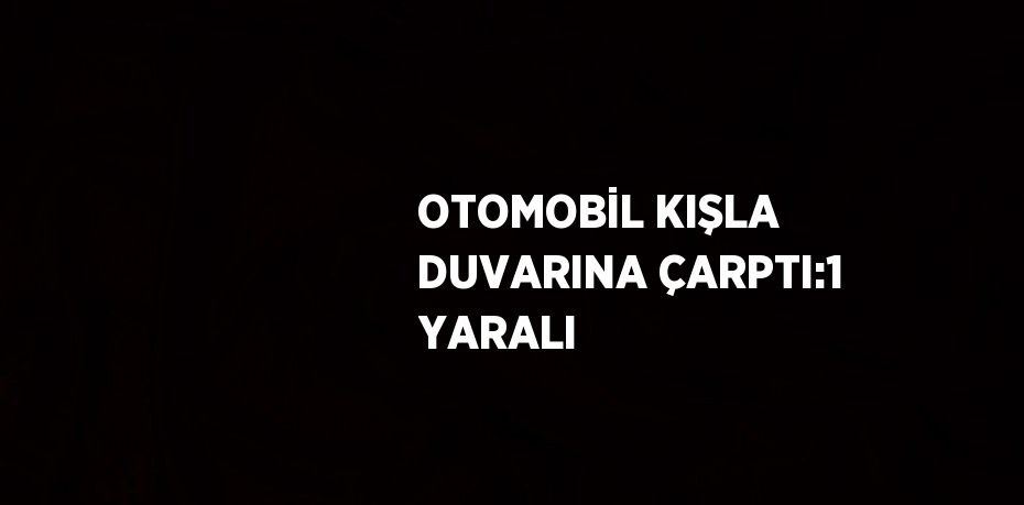 OTOMOBİL KIŞLA DUVARINA ÇARPTI:1 YARALI