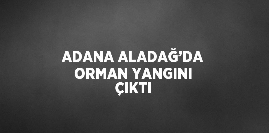 ADANA ALADAĞ’DA ORMAN YANGINI ÇIKTI