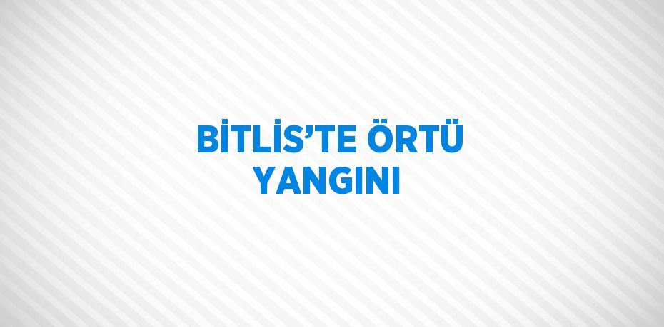 BİTLİS’TE ÖRTÜ YANGINI